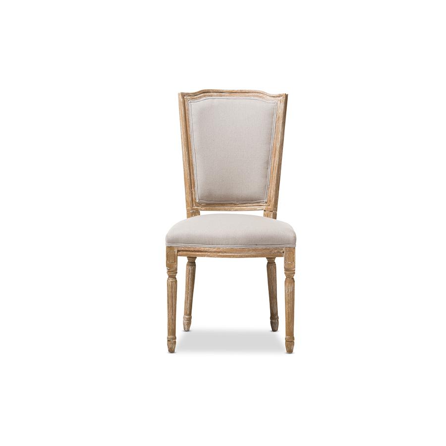 Beige Fabric Upholstered Dining Side Chair. Picture 2
