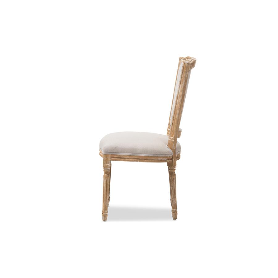 Beige Fabric Upholstered Dining Side Chair. Picture 3