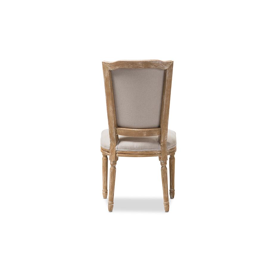 Beige Fabric Upholstered Dining Side Chair. Picture 4