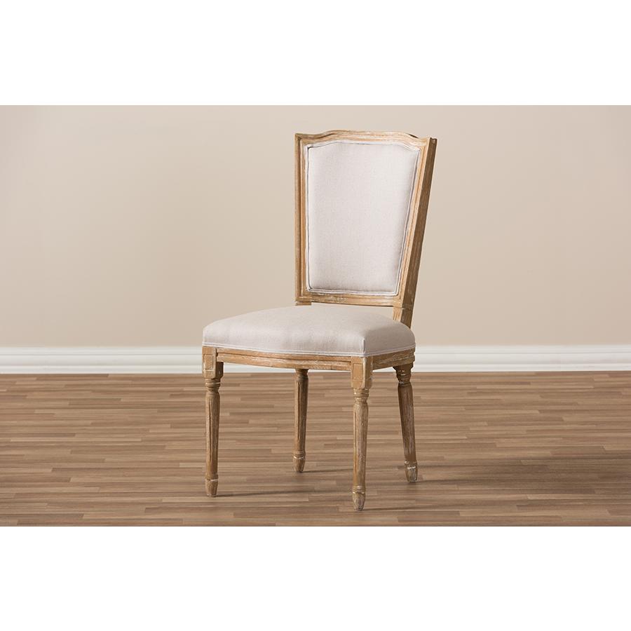 Beige Fabric Upholstered Dining Side Chair. Picture 8