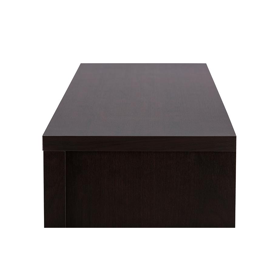 Baxton Studio Gerhardine Dark Brown Wood 63-Inch TV Cabinet with 3-drawer. Picture 3