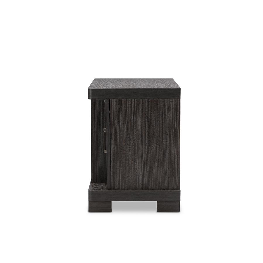Baxton Studio Viveka 47-Inch Greyish Dark Brown Wood TV Cabinet with 2 Doors. Picture 4