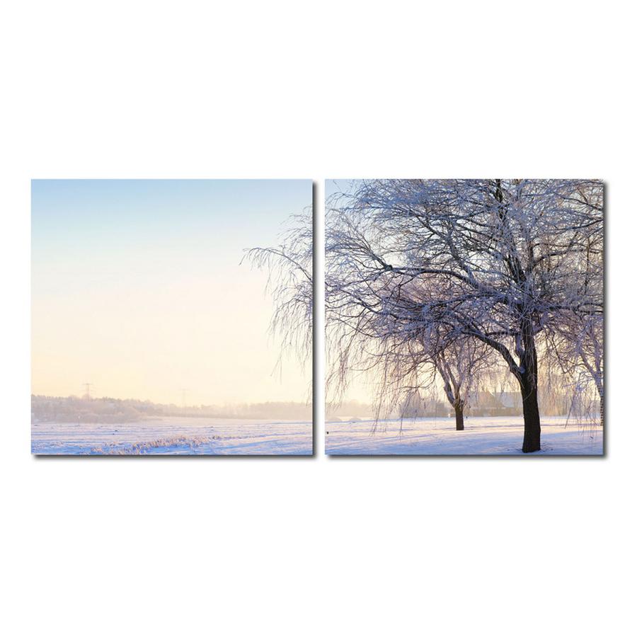 Snowy Solitude Mounted Photography Print Diptych Multi. Picture 1