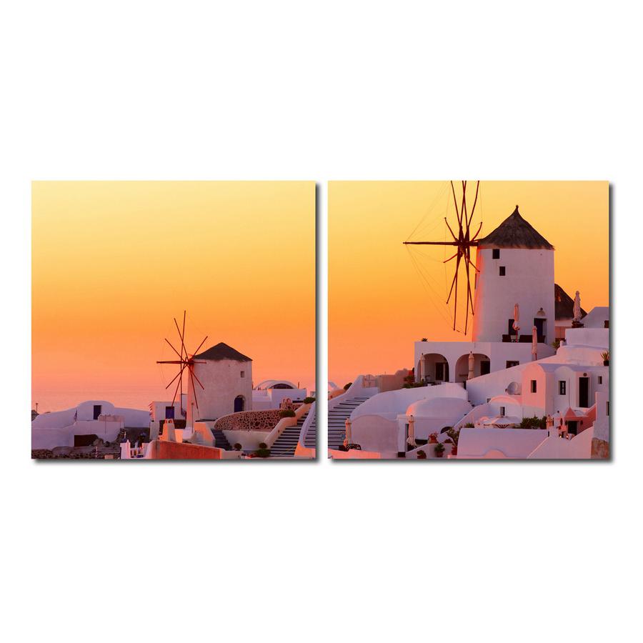Grecian Crossroads Mounted Photography Print Diptych Multi. Picture 1