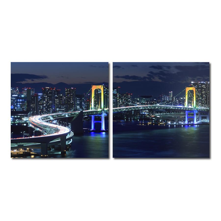 Urban Pulse Mounted Photography Print Diptych Multi. Picture 1