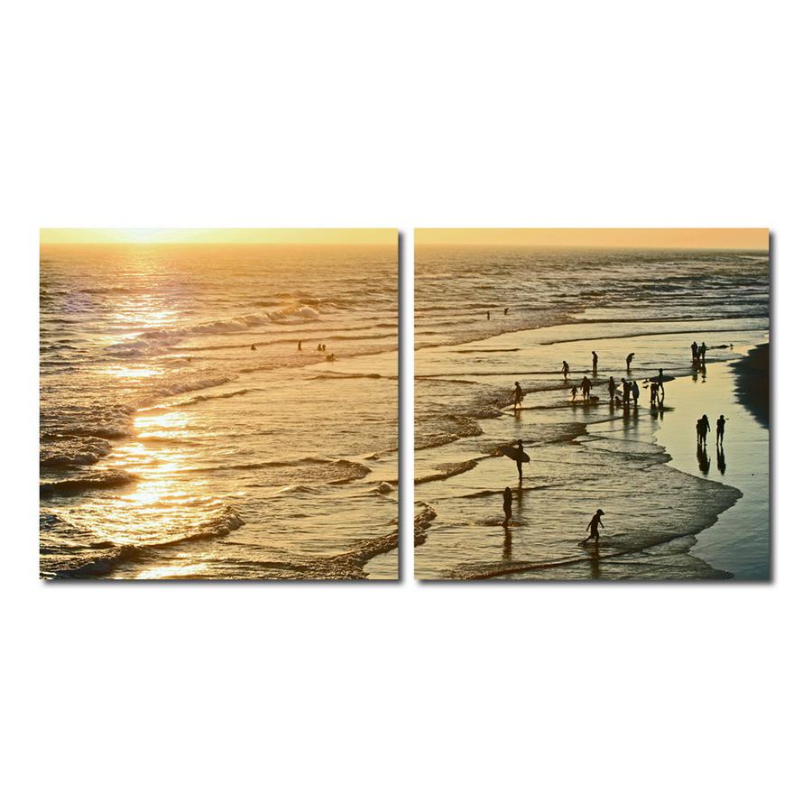 the Waves Mounted Photography Print Diptych Multi. Picture 1