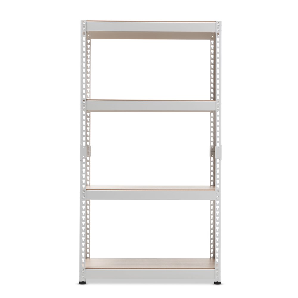 Cody White Metal 4-Shelf Multipurpose Shelving Rack. Picture 2