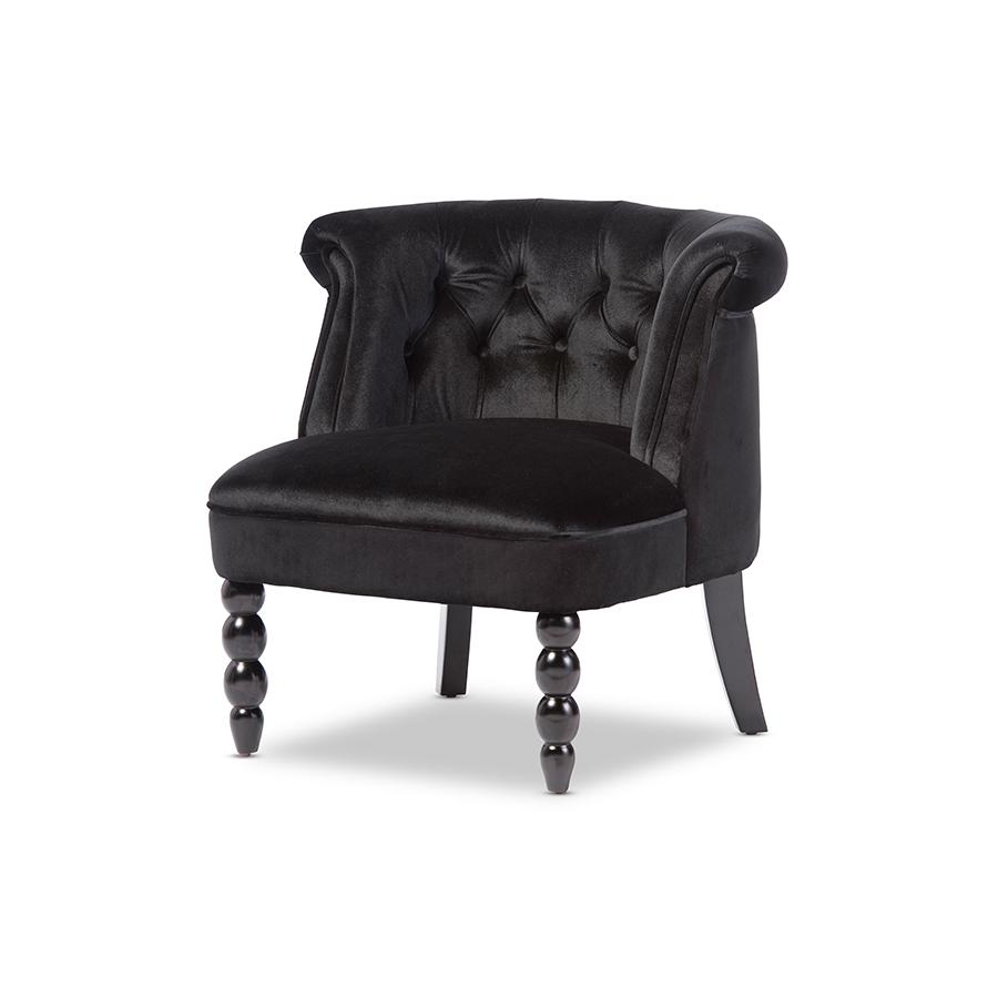 Flax Victorian Black Velvet Vanity, Velvet Vanity Chair