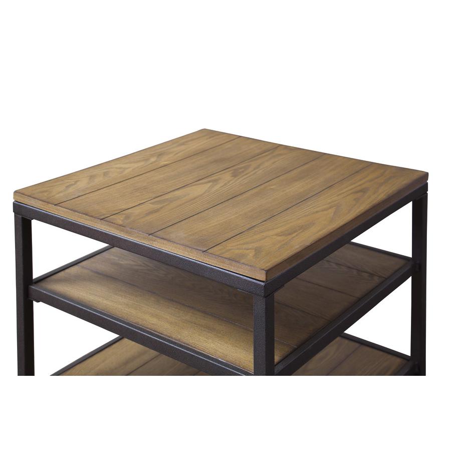 Wood Metal End Table Natural. Picture 3