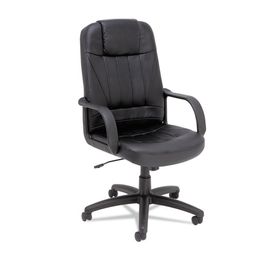 Alera Sparis Executive High-Back Swivel/Tilt Bonded Leather Chair, Supports Up to 275 lb, 18.11" to 22.04" Seat Height, Black. The main picture.