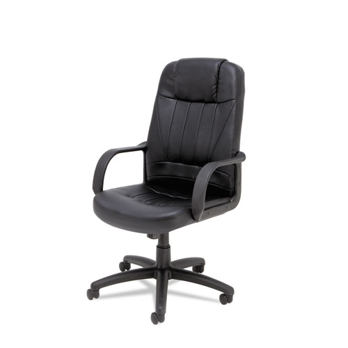 Alera Sparis Executive High-Back Swivel/Tilt Bonded Leather Chair, Supports Up to 275 lb, 18.11" to 22.04" Seat Height, Black. Picture 8