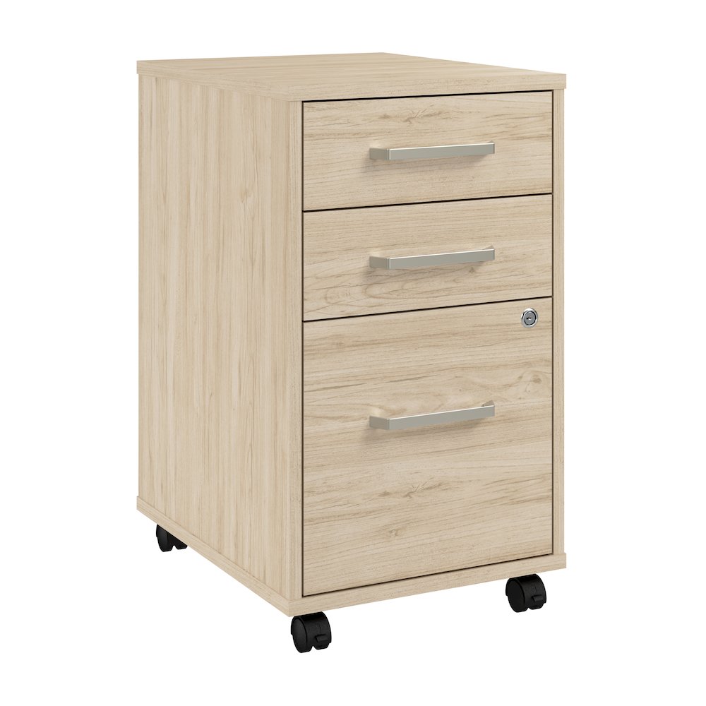 Vista 3 Drawer Mobile File Cabinet in Natural Elm. Picture 1