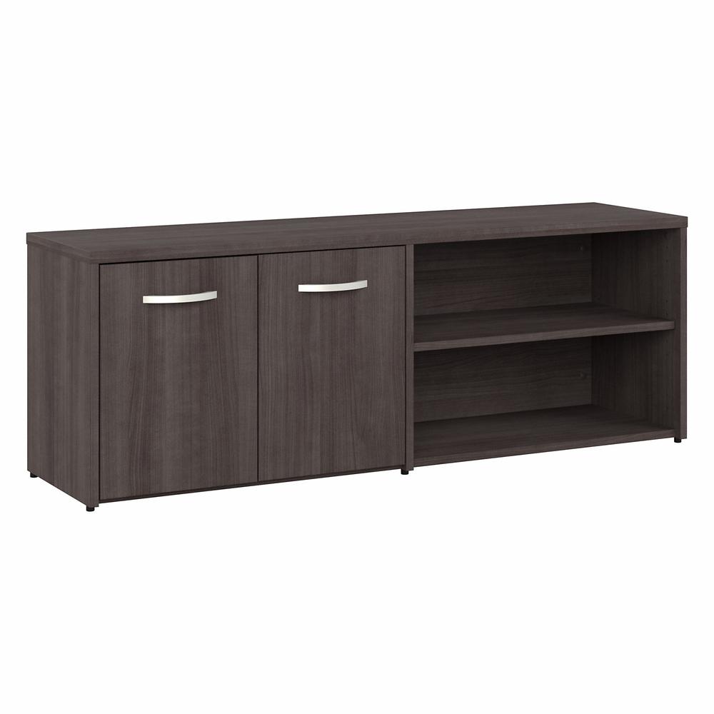 Bush Business Furniture Hybrid Low Storage Cabinet with Doors and Shelves - Storm Gray/Storm Gray. Picture 1