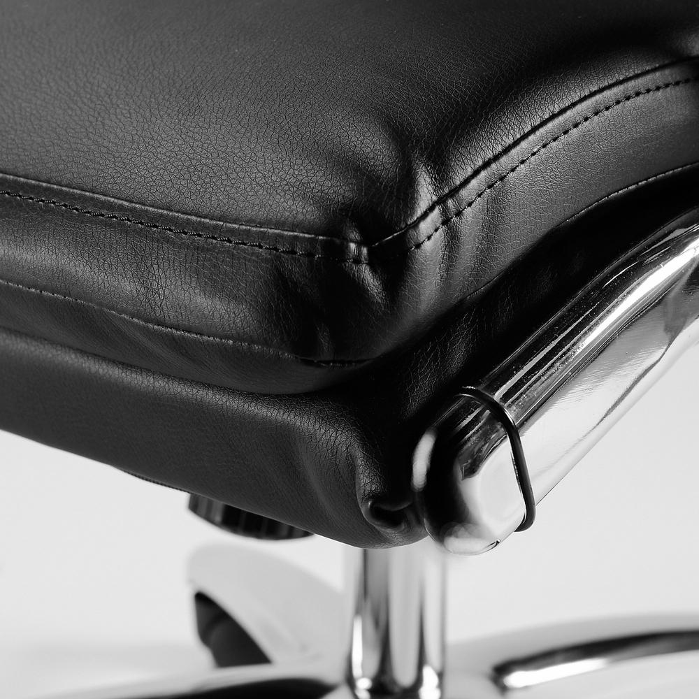 High Back Leather Executive Office Chair, Black Leather. Picture 5