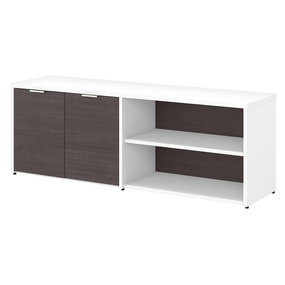 Bush Business Furniture Jamestown Low Storage Cabinet with Doors and Shelves, Storm Gray/White. Picture 1