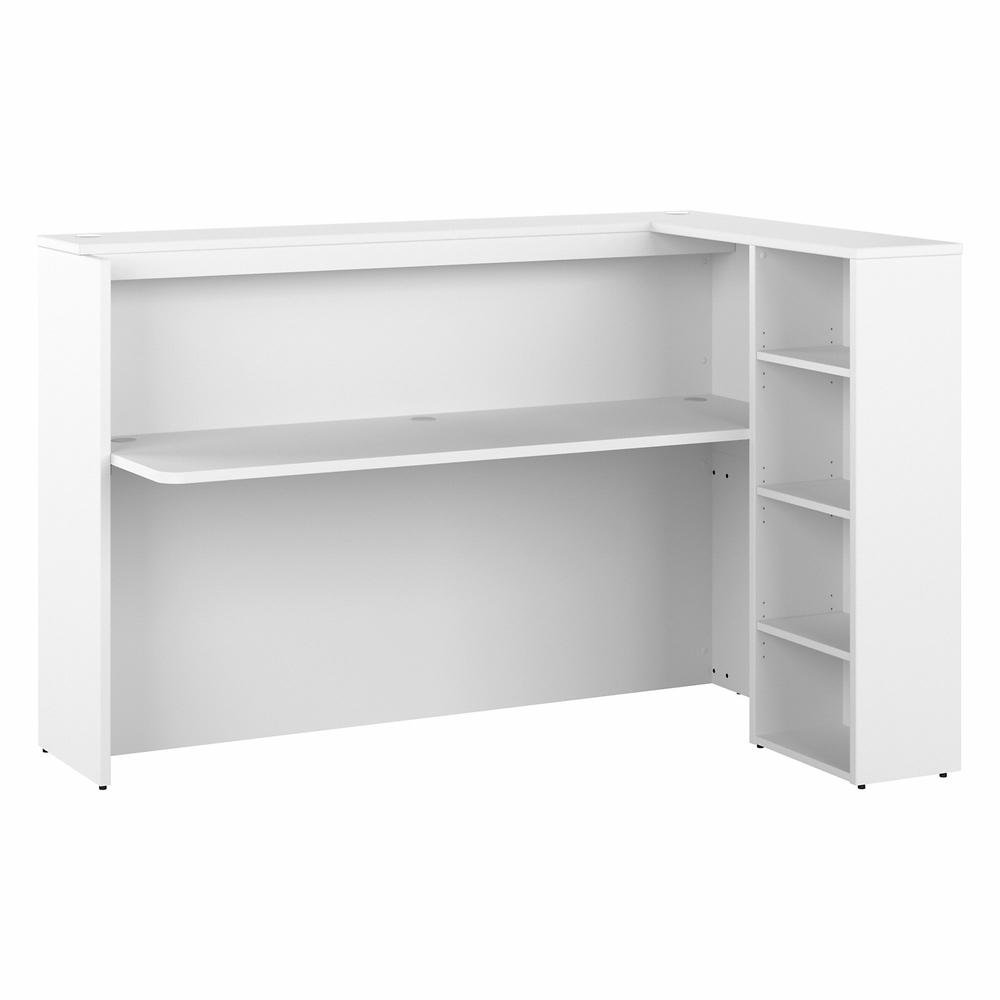 Bush Business Furniture Studio C 72W Reception Desk with Shelves in White. Picture 1