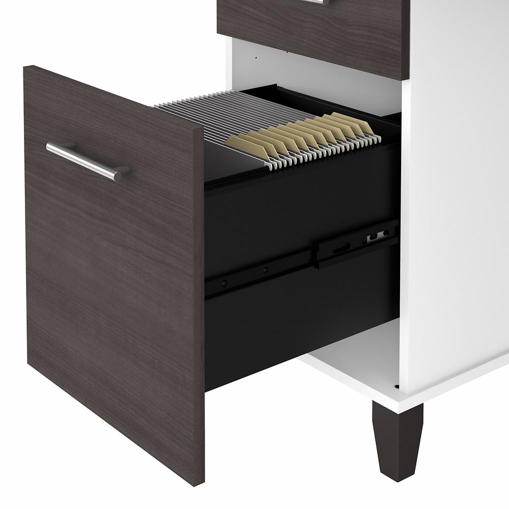 Bush Furniture Somerset 72W Office Desk with Drawers and Hutch, Storm Gray/White. Picture 6