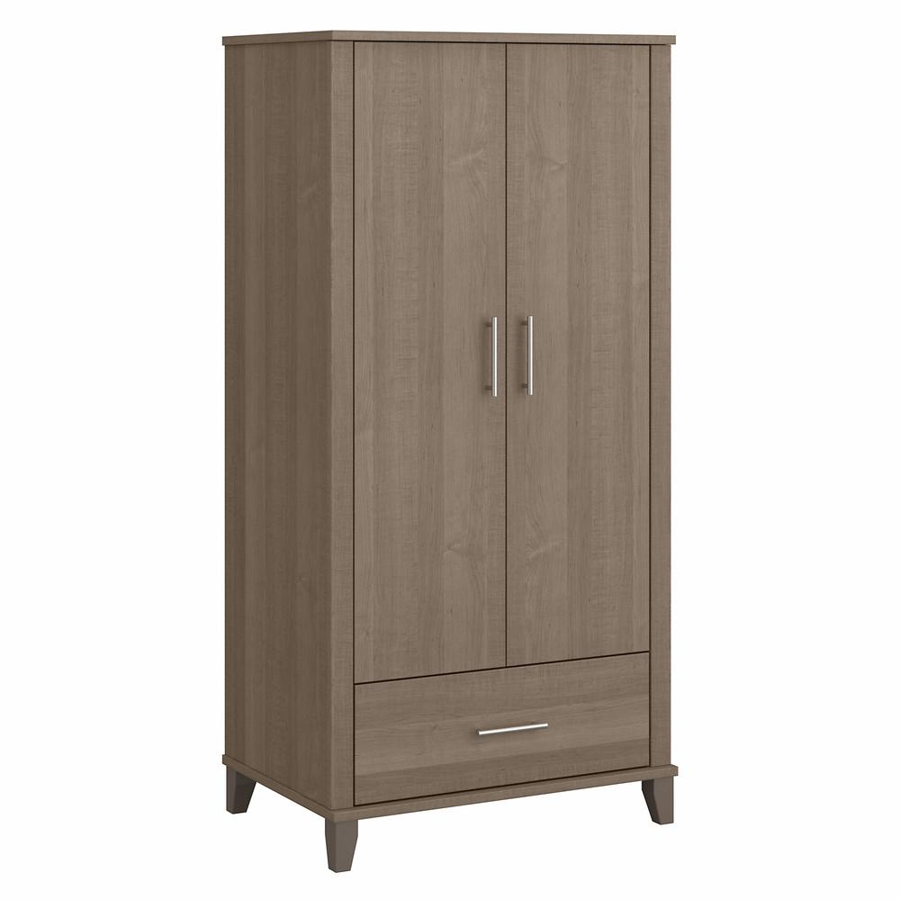 Bush Furniture Somerset Tall Kitchen Pantry Cabinet with Doors and Drawer, Ash Gray. Picture 9