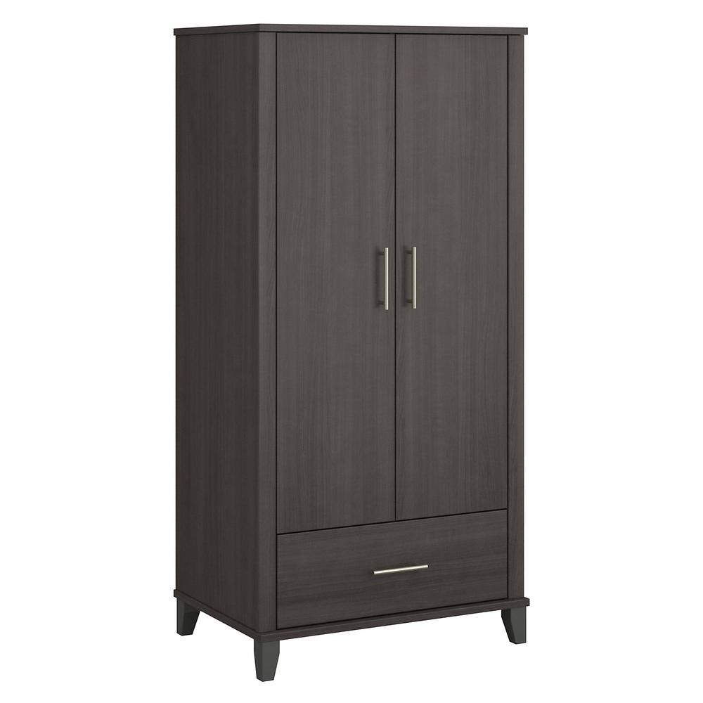 Bush Furniture Somerset Tall Kitchen Pantry Cabinet with Doors and Drawer, Storm Gray. Picture 8