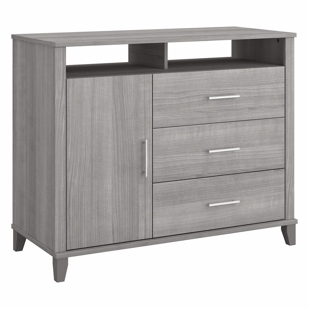 Bush Furniture Somerset Tall TV Stand with Storage, Platinum Gray. Picture 5
