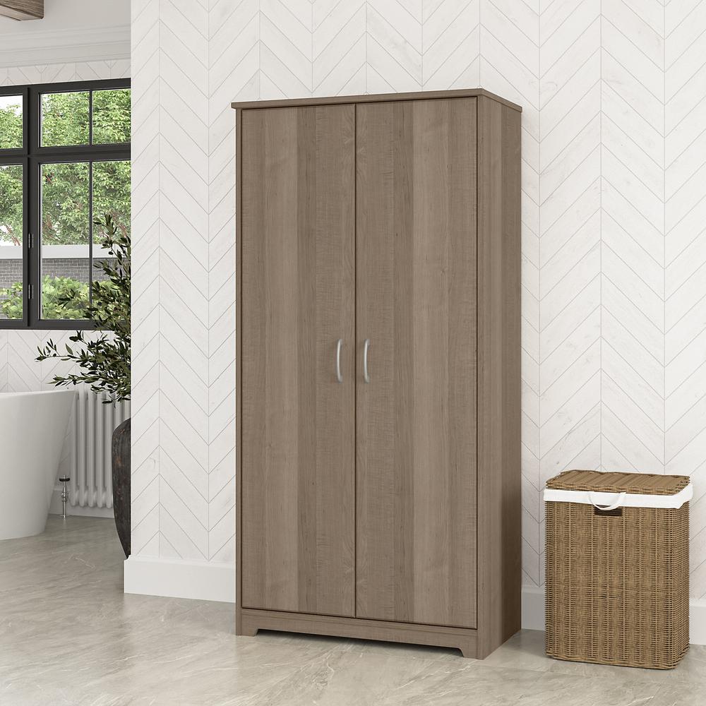Bush Furniture Cabot Tall Kitchen Pantry Cabinet with Doors, Ash Gray. Picture 6