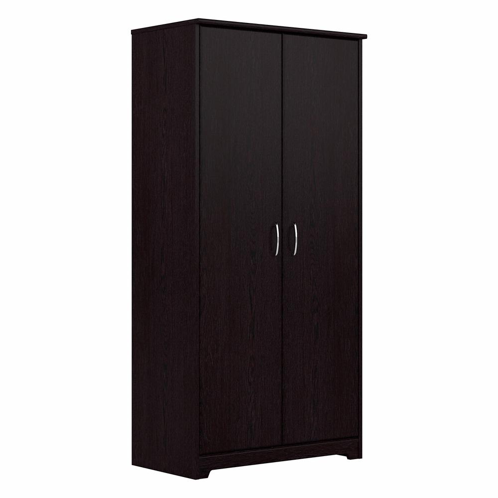 Bush Furniture Cabot Tall Kitchen Pantry Cabinet with Doors in Espresso Oak. Picture 1