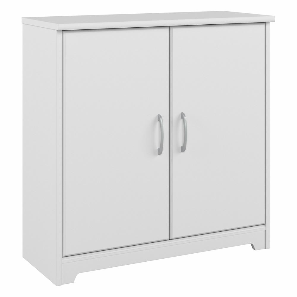 Bush Furniture Cabot Small Entryway Cabinet with Doors, White. Picture 1