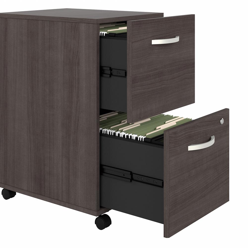 Bush Business Furniture Hybrid 2 Drawer Mobile File Cabinet - Assembled - Storm Gray. Picture 6