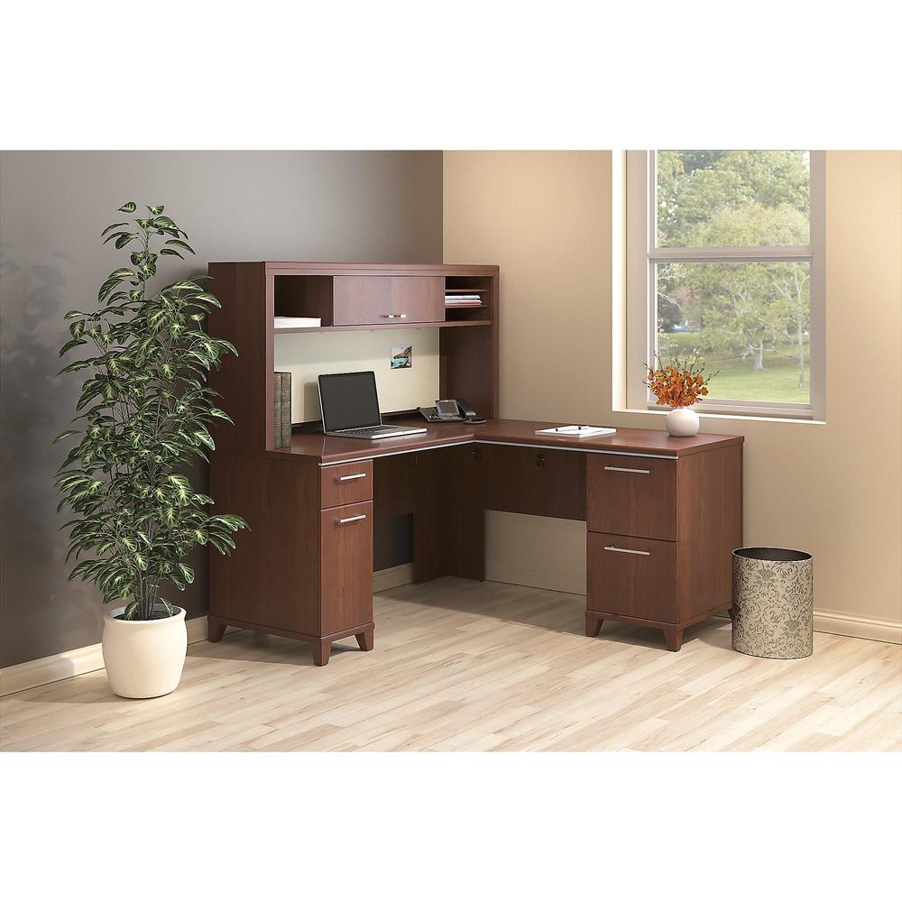 Bush Business Furniture Enterprise 60W x 60D L Shaped Office Desk with Drawers, Harvest Cherry. Picture 7