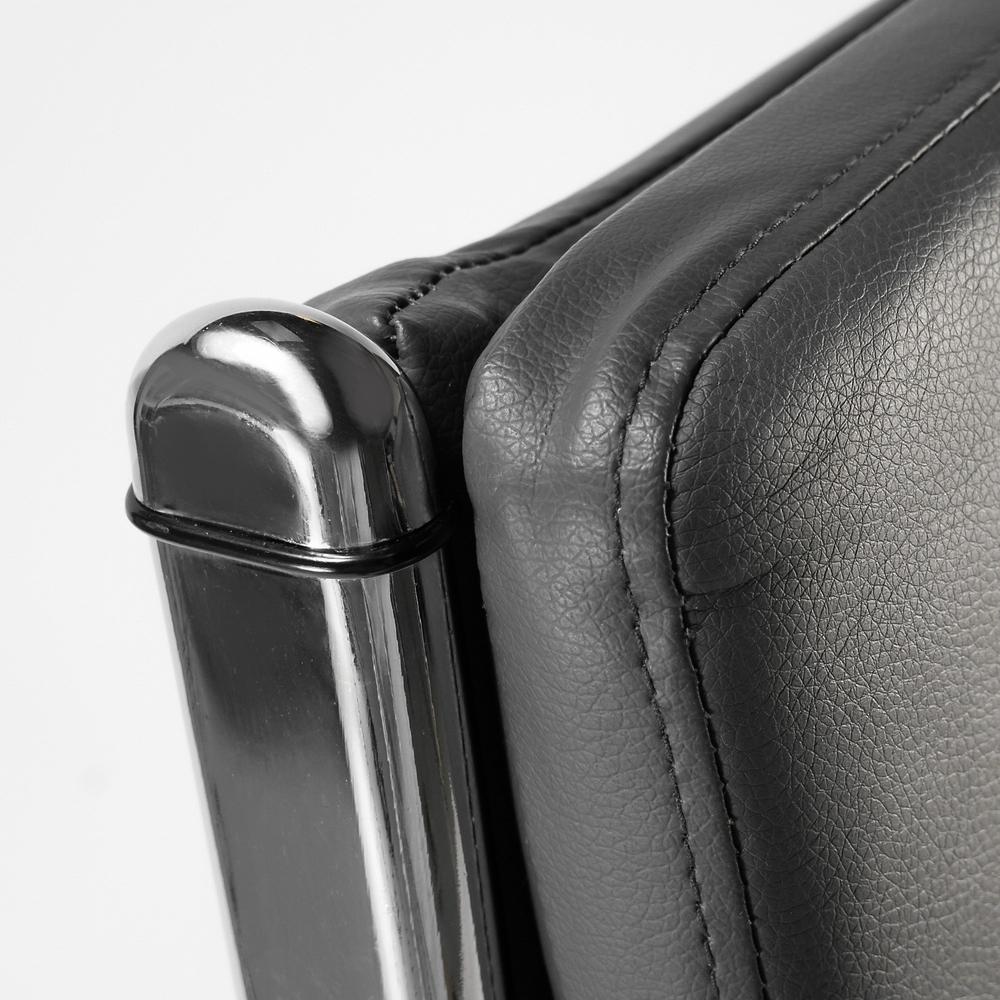 High Back Leather Executive Office Chair, Dark Gray Leather. Picture 4