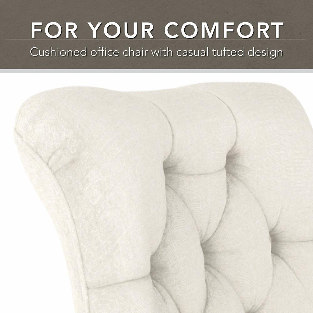 Bush Furniture Saratoga Mid Back Tufted Office Chair Cream Fabric. Picture 3