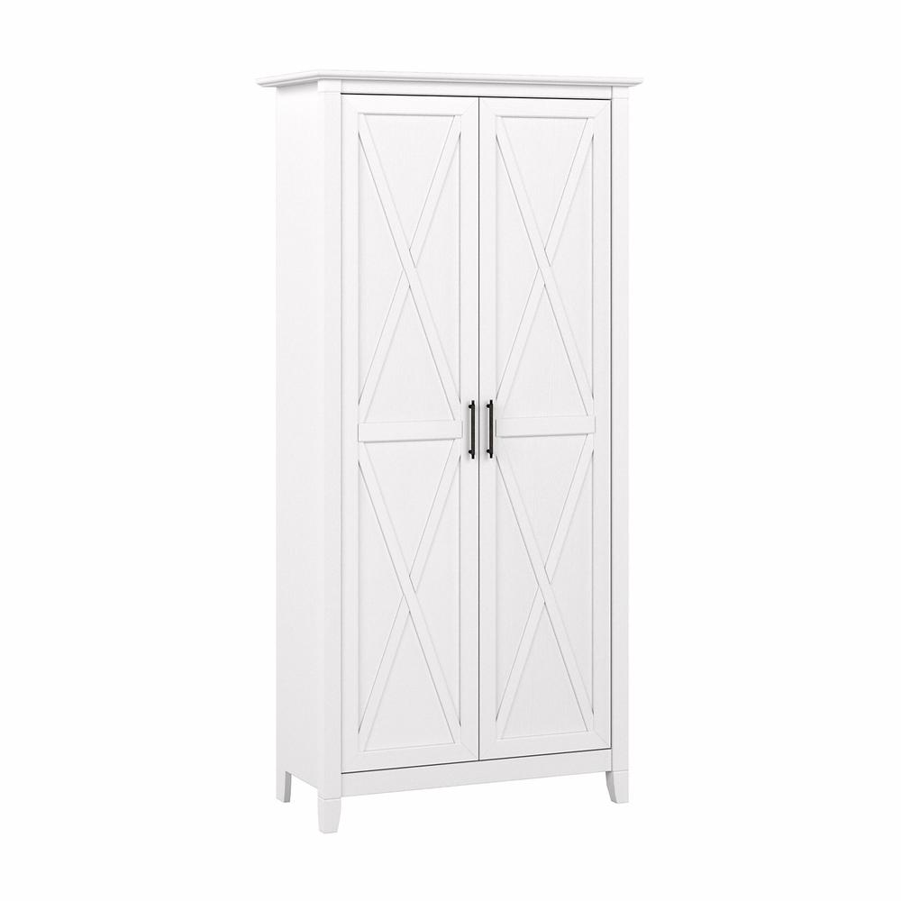 Bush Furniture Key West Bathroom Storage Cabinet with Doors Pure White Oak. Picture 1
