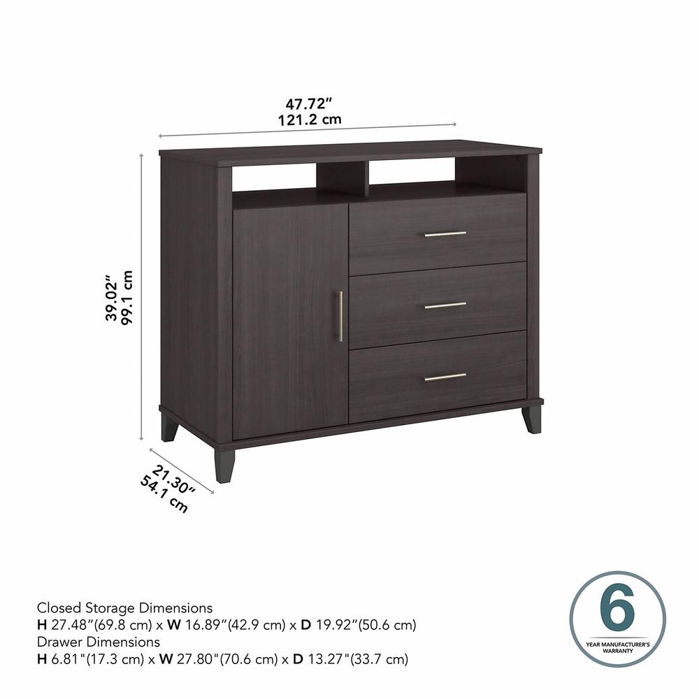Bush Furniture Somerset Tall Sideboard Buffet Cabinet in Storm Gray. Picture 5