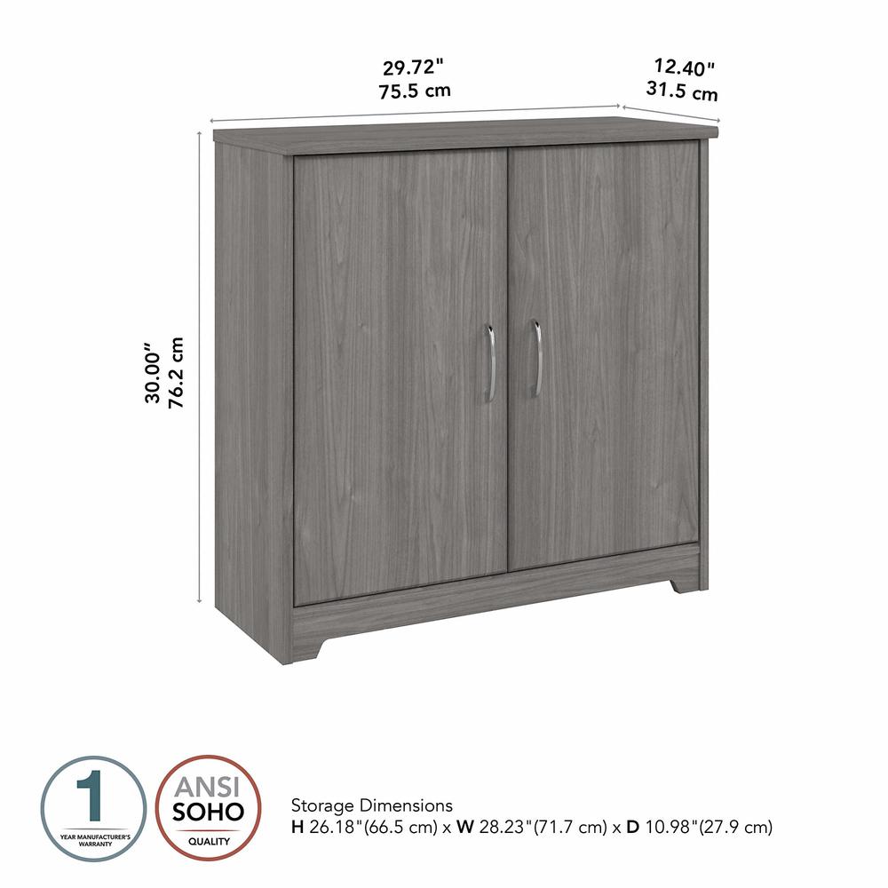Bush Furniture Cabot Small Bathroom Storage Cabinet with Doors, Modern Gray. Picture 5