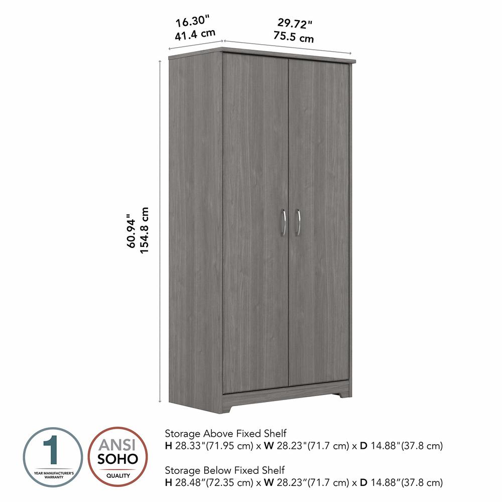 Bush Furniture Cabot Tall Bathroom Storage Cabinet with Doors, Modern Gray. Picture 5
