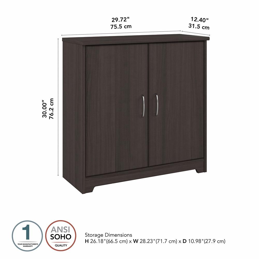 Bush Furniture Cabot Small Bathroom Storage Cabinet with Doors, Heather Gray. Picture 5