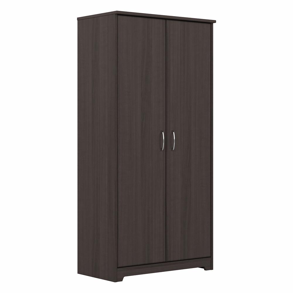 Bush Furniture Cabot Tall Bathroom Storage Cabinet with Doors, Heather Gray. Picture 1