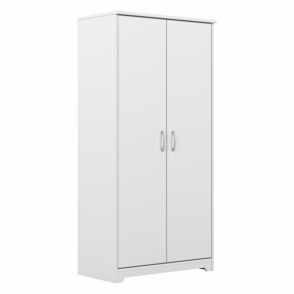 Bush Furniture Cabot Tall Bathroom Storage Cabinet with Doors, White. Picture 1