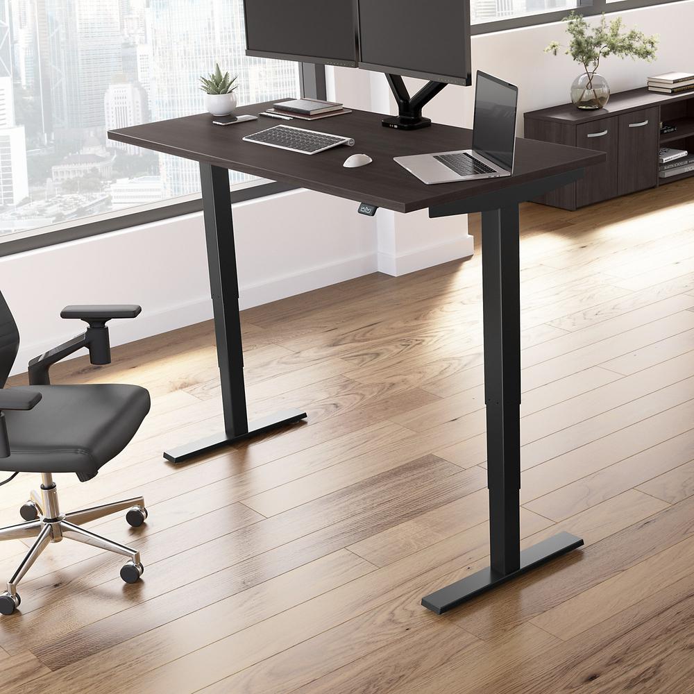 Move 40 Series by Bush Business Furniture 60W x 30D Electric Height Adjustable Standing Desk Storm Gray/Black Powder Coat. Picture 2