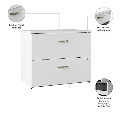 2 Drawer Lateral File Cabinet in Pure White. Picture 7
