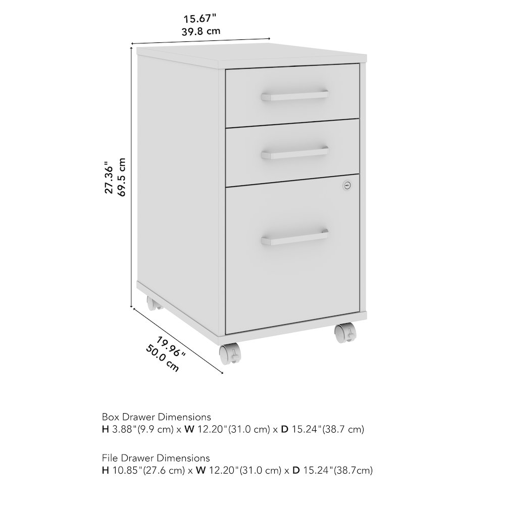 Vista 3 Drawer Mobile File Cabinet in Natural Elm. Picture 6