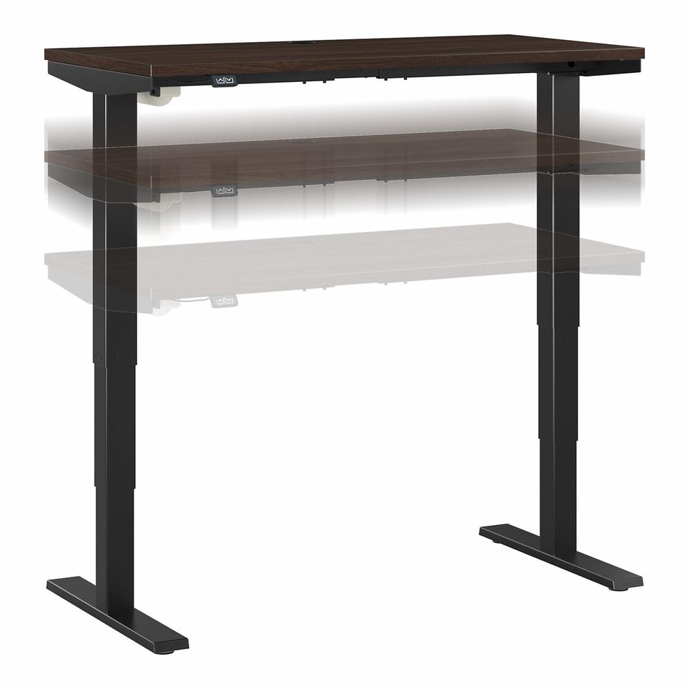 Move 40 Series by Bush Business Furniture 48W x 24D Electric Height Adjustable Standing Desk Black Walnut/Black Powder Coat. Picture 1