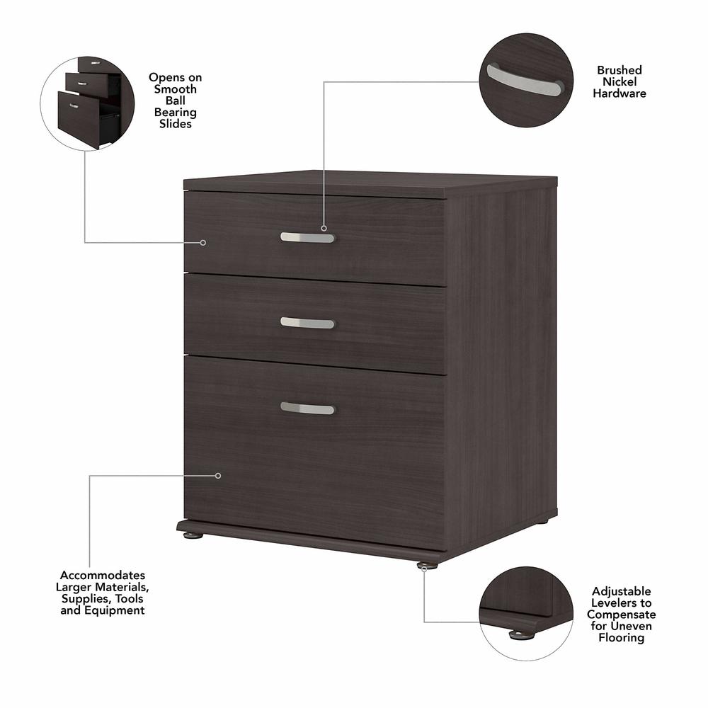Bush Business Furniture Universal Garage Storage Cabinet with Drawers - Storm Gray. Picture 3