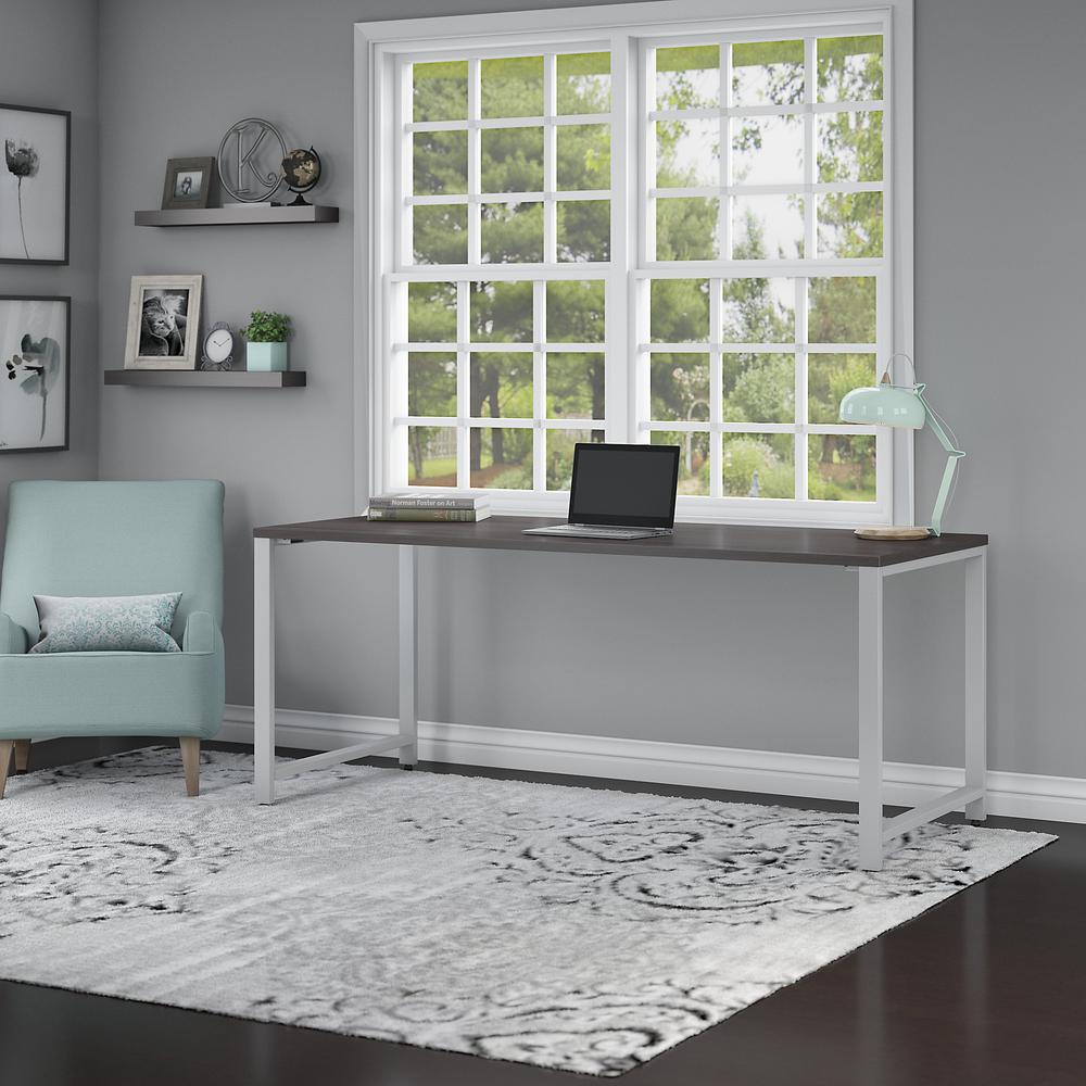 Bush Business Furniture 400 Series 72W x 30D Table Desk with Metal Legs, Storm Gray. Picture 2
