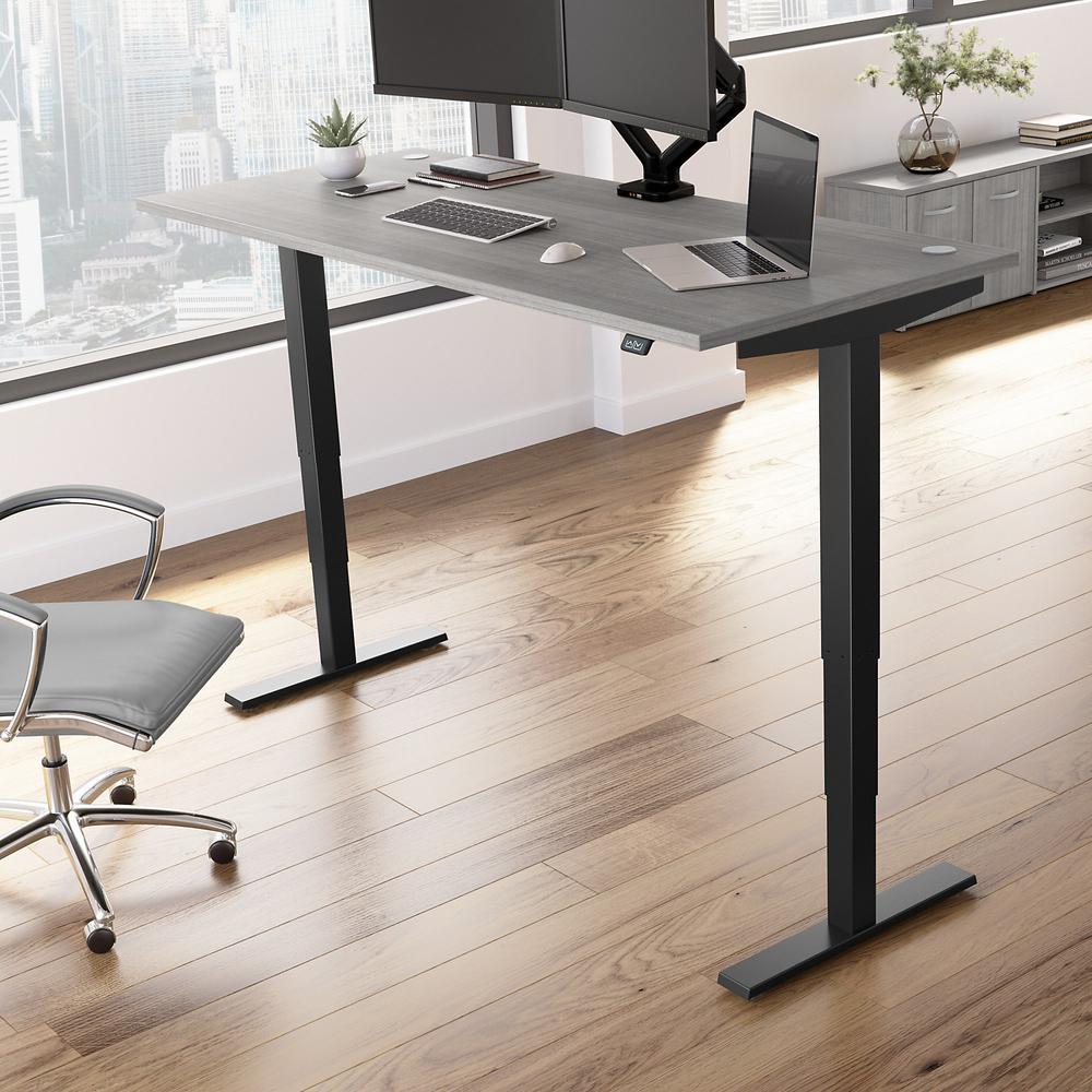Move 40 Series by Bush Business Furniture 72W x 30D Electric Height Adjustable Standing Desk Platinum Gray/Black Powder Coat. Picture 2