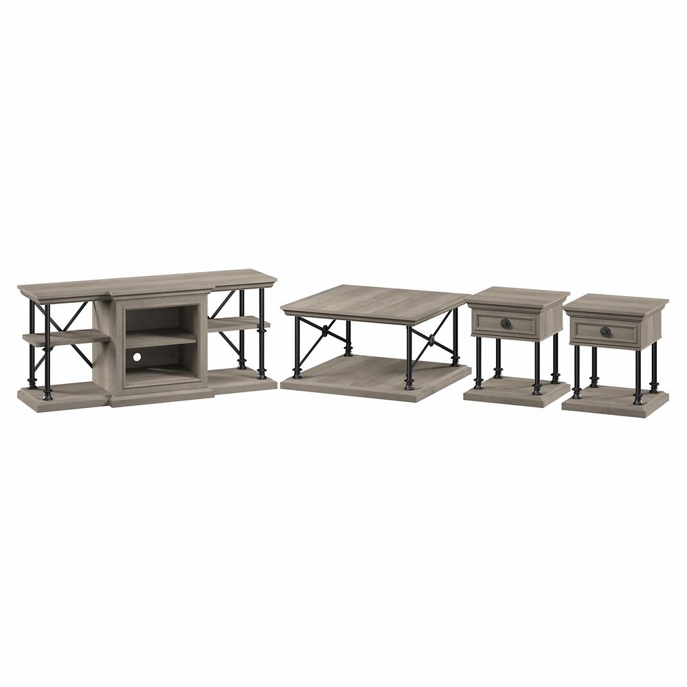 Bush Furniture Coliseum Living Room Set with 60W TV Stand, Coffee Table, and Set of Two End Tables. Picture 1