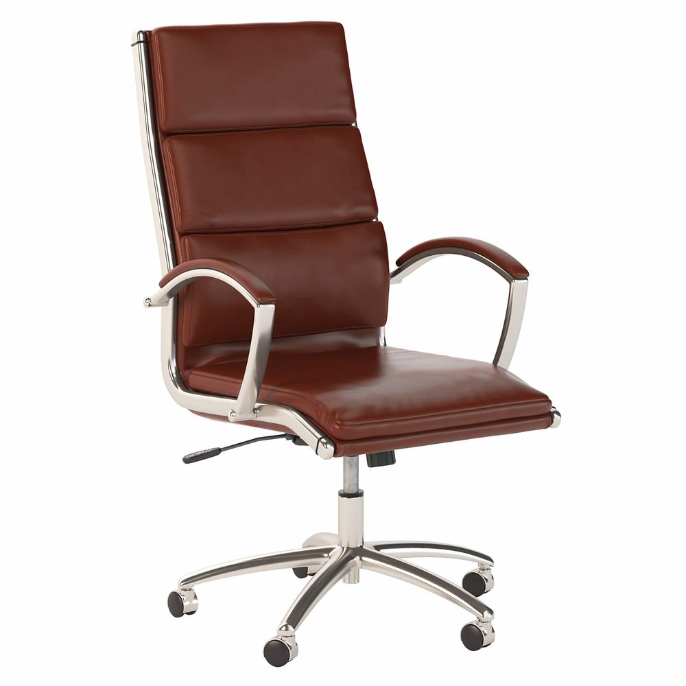 High Back Leather Executive Office Chair, Harvest Cherry Leather. Picture 1