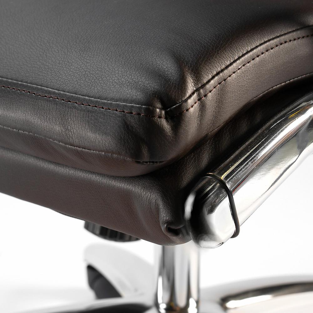 High Back Leather Executive Office Chair - Brown Leather. Picture 4