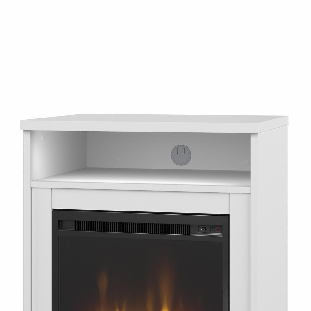 Bush Business Furniture 400 Series 24W Electric Fireplace with Shelf - White. Picture 6