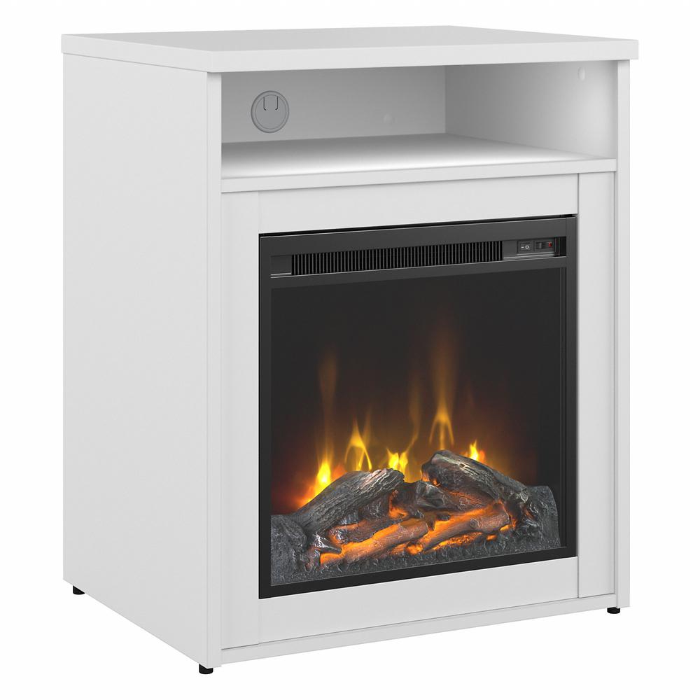 Bush Business Furniture 400 Series 24W Electric Fireplace with Shelf - White. Picture 1